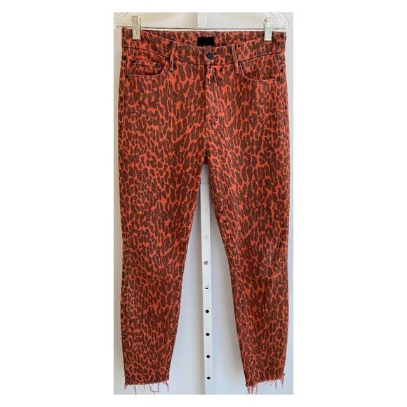 MOTHER Looker Ankle Fray Animal Attraction Leopard Print Skinny Jeans Pants 28 - Picture 2 of 10